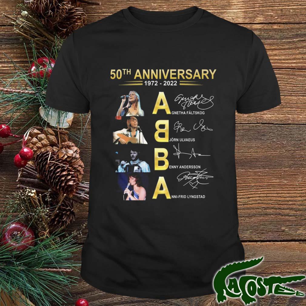 50th Anniversary 1972-2022 Abba Band Agnetha Faltskog Bjorn Ulvaeus Signautres Shirt