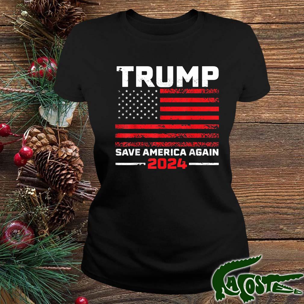2024 Trump Save America Again Usa Flag T-s ladies
