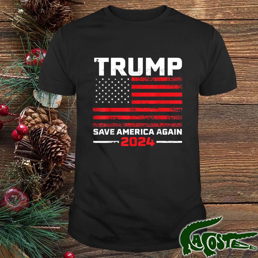 2024 Trump Save America Again Usa Flag T-shirt