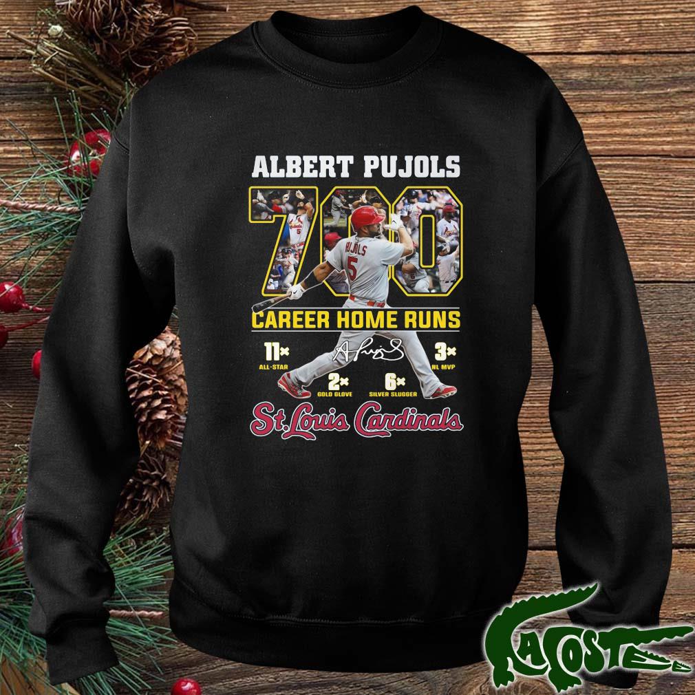 Albert Pujols 700 Career Home Runs Signature St Louis Cardinals Shirt sweater