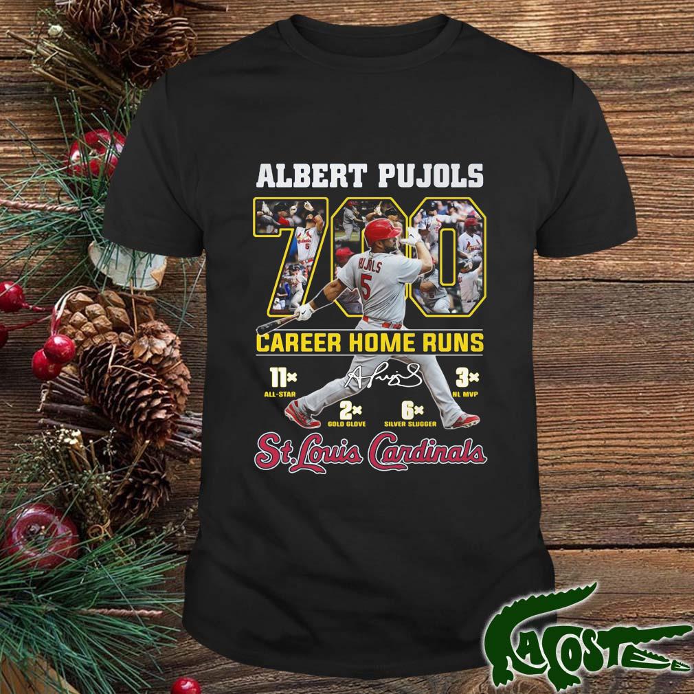 Albert Pujols 700 Career Home Runs Signature St Louis Cardinals Shirt