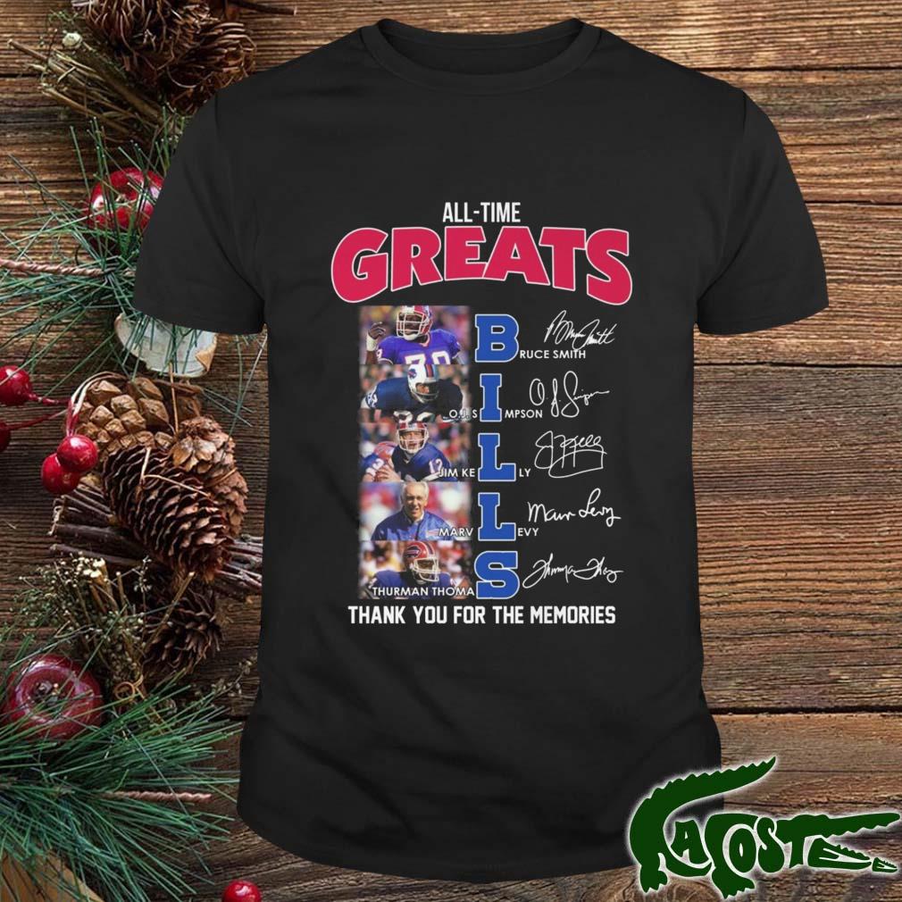 All-time Greats Buffalo Bills Signatures Thank You For The Memories Shirt