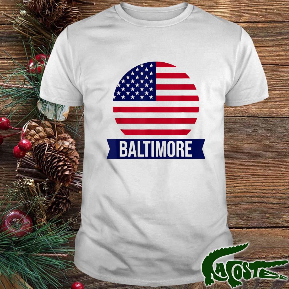 Baltimore American Place Name Us Flag T-shirt
