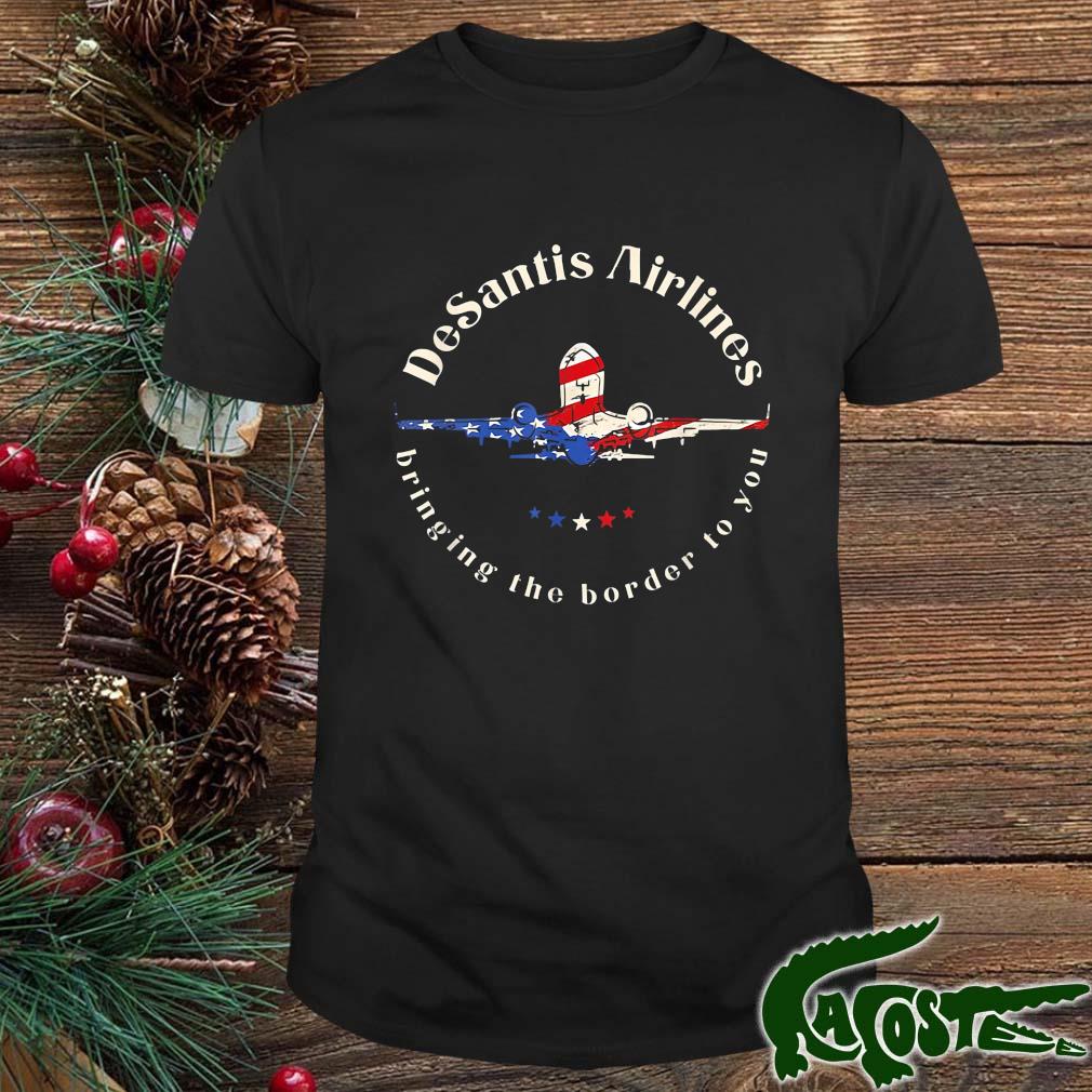 Desantis Airlines Political Meme Ron Desantis Us Flag T-shirt