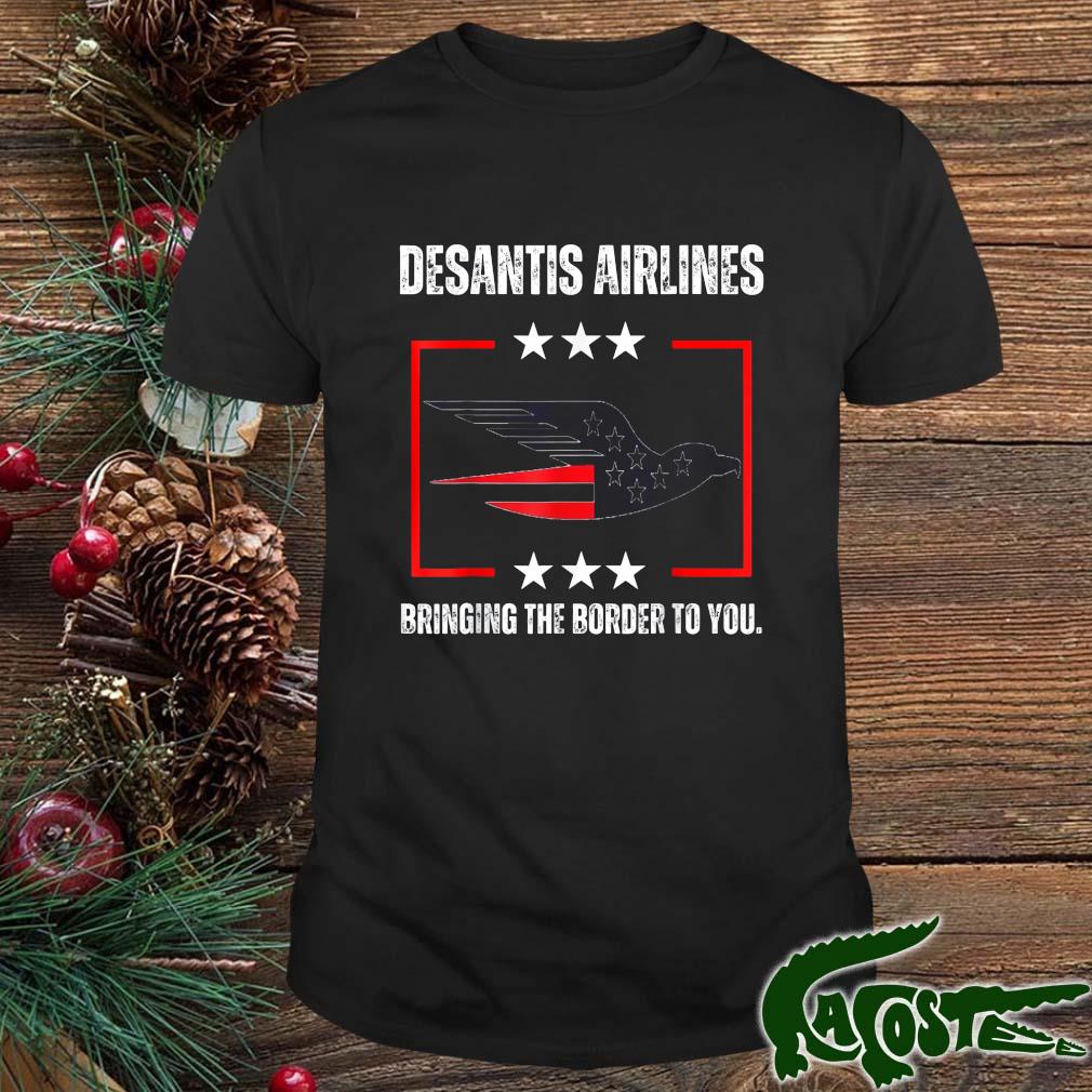 Desantis Airlines Political Meme Ron Desantis Usa Flag Eagle T-shirt