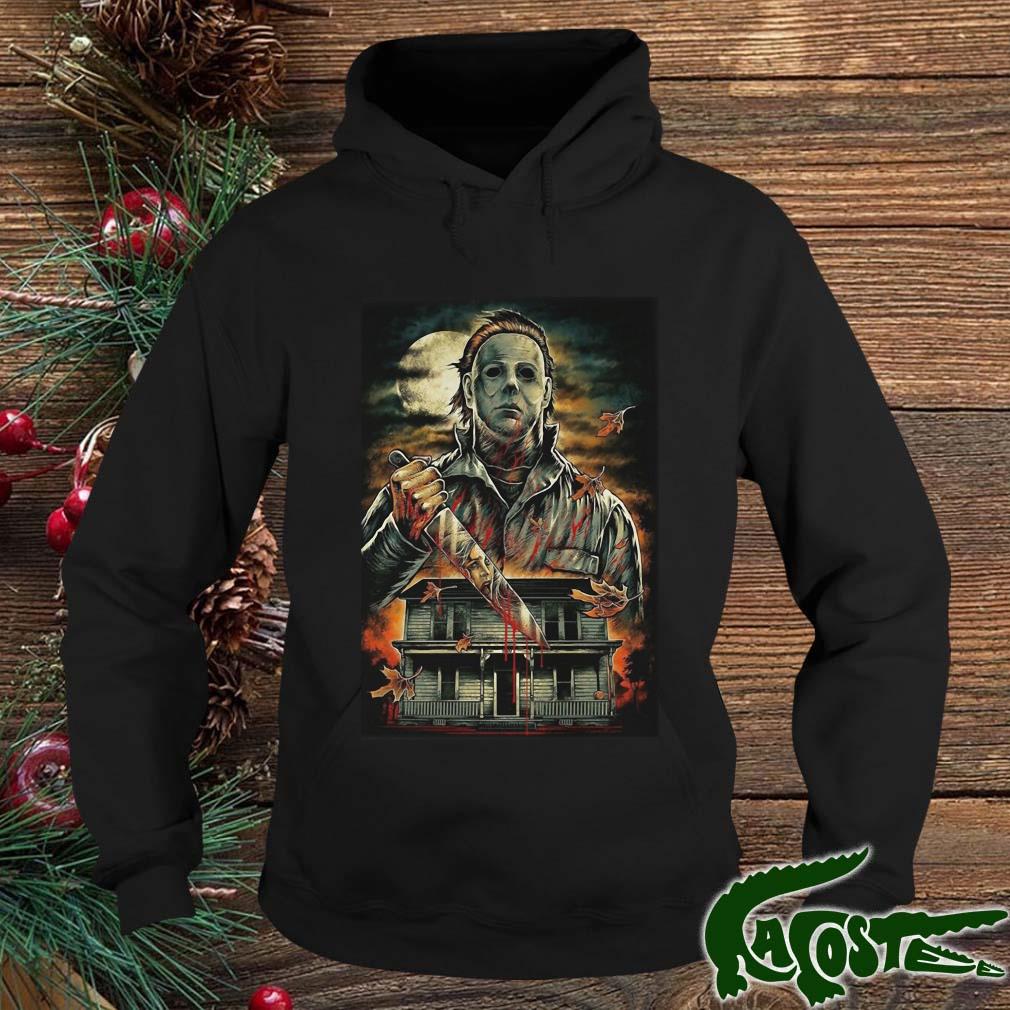 Halloween Michael Myers Holding Knife Fire 2022 Shirt hoodie