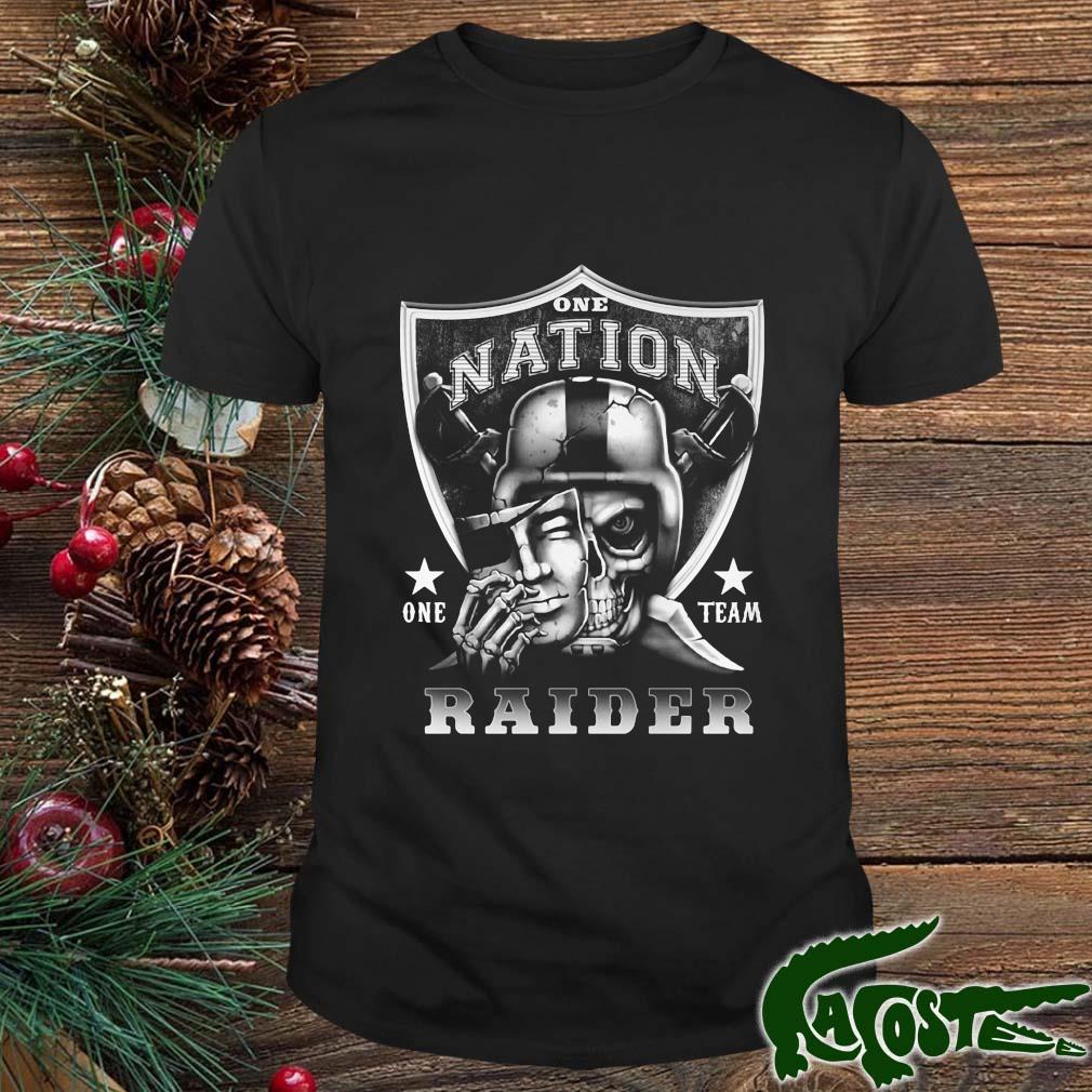 Las Vegas Raiders One Nation One Team Raider Skull Mask Shirt