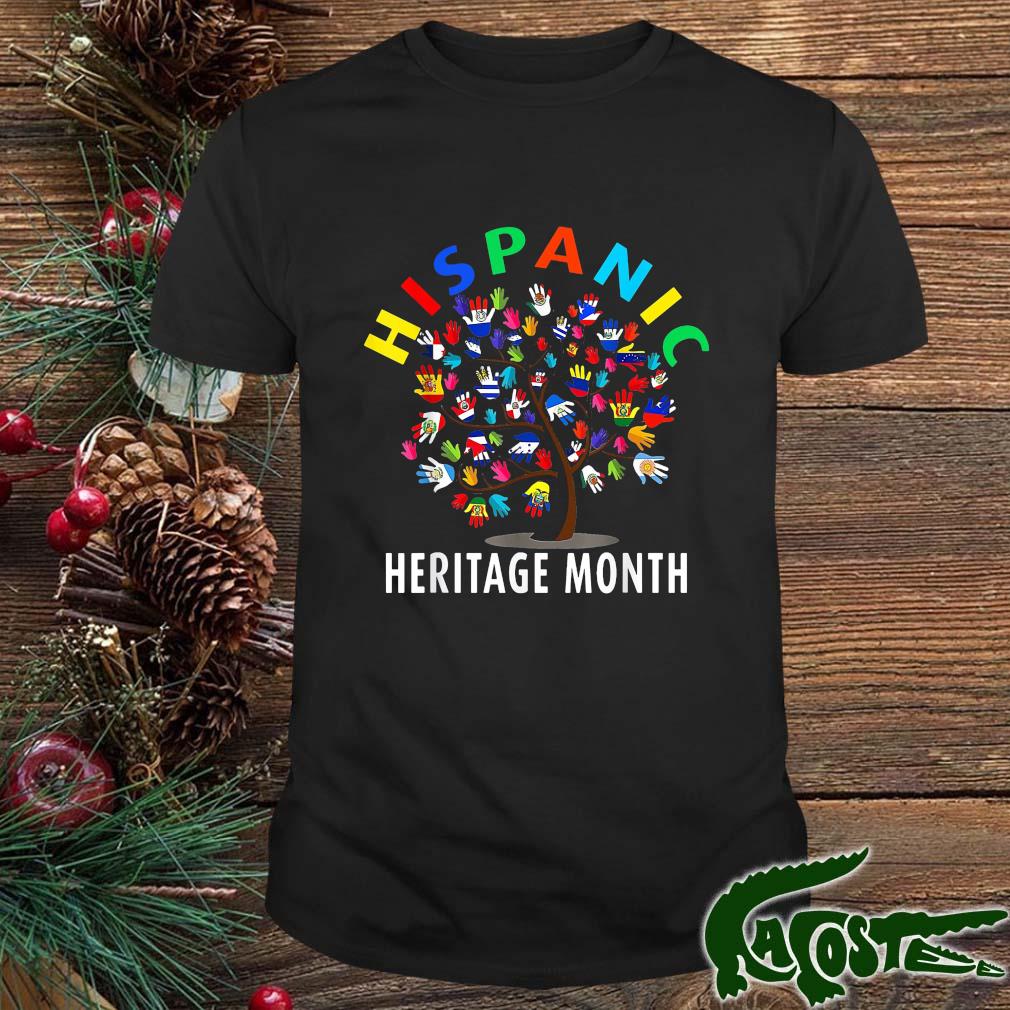 National Hispanic Heritage Month Hand Flag Tree Roots Latino T-shirt