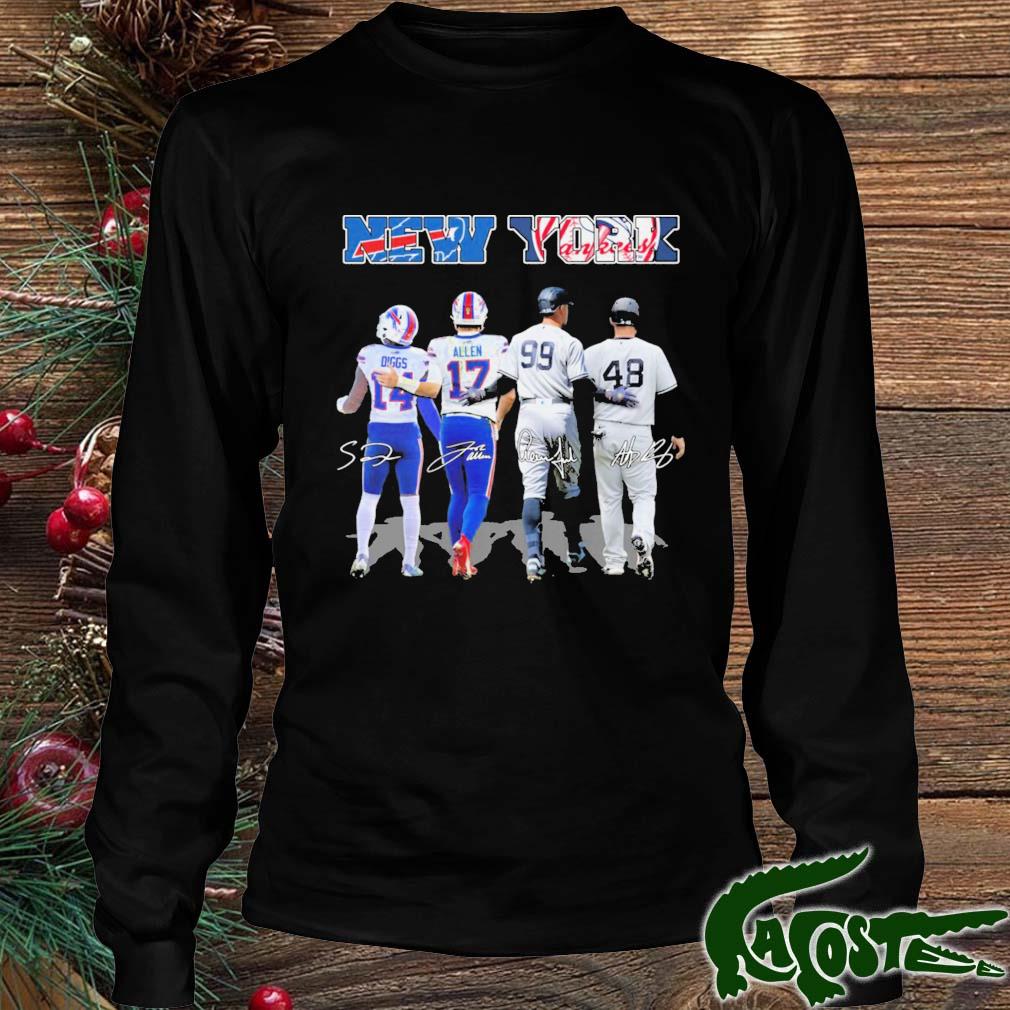 New York Sports Stefon Diggs Josh Allen Aaron Judge And Anthony Vincent Rizzo Signatures Shirt Longsleeve den