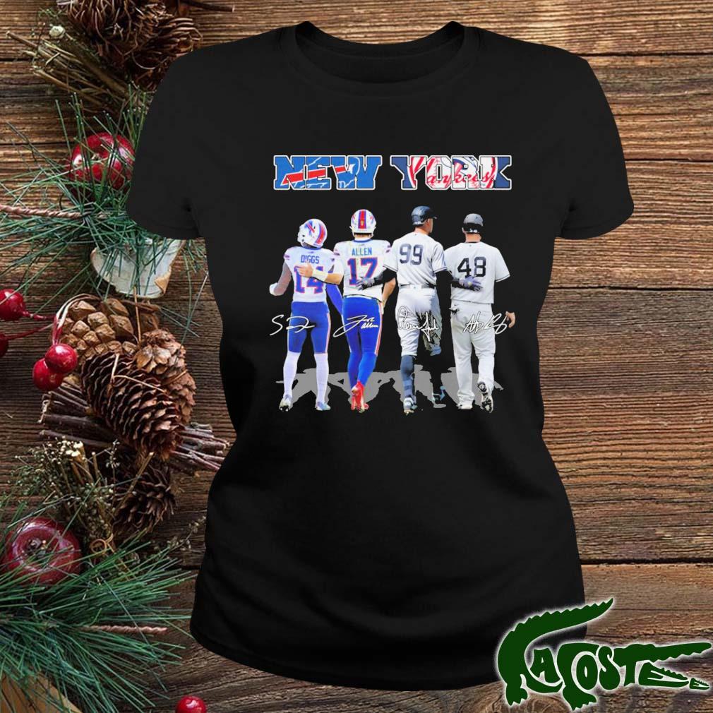 New York Sports Stefon Diggs Josh Allen Aaron Judge And Anthony Vincent Rizzo Signatures Shirt ladies