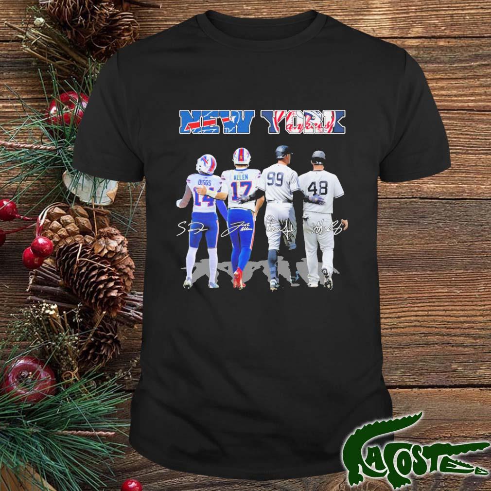 New York Sports Stefon Diggs Josh Allen Aaron Judge And Anthony Vincent Rizzo Signatures Shirt
