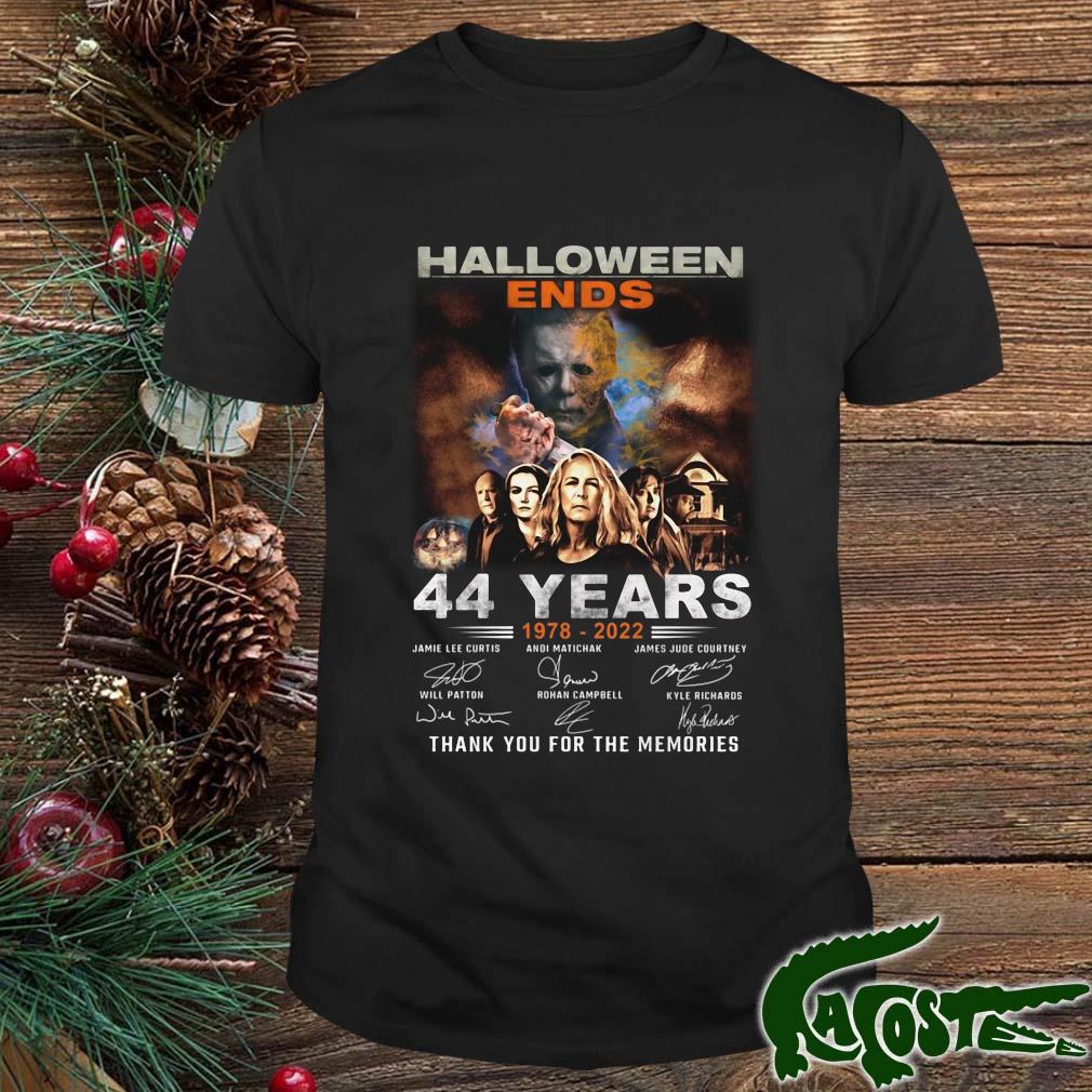 Official Halloween Ends 44 Years 1978 2022 Signatures Thank You For The Memories T-shirt