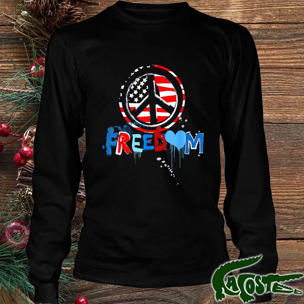 Patriotic Peace Sign Usa Flag Freedom Vote T-s Longsleeve den