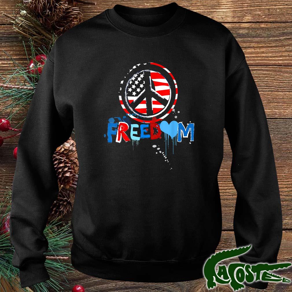 Patriotic Peace Sign Usa Flag Freedom Vote T-s sweater
