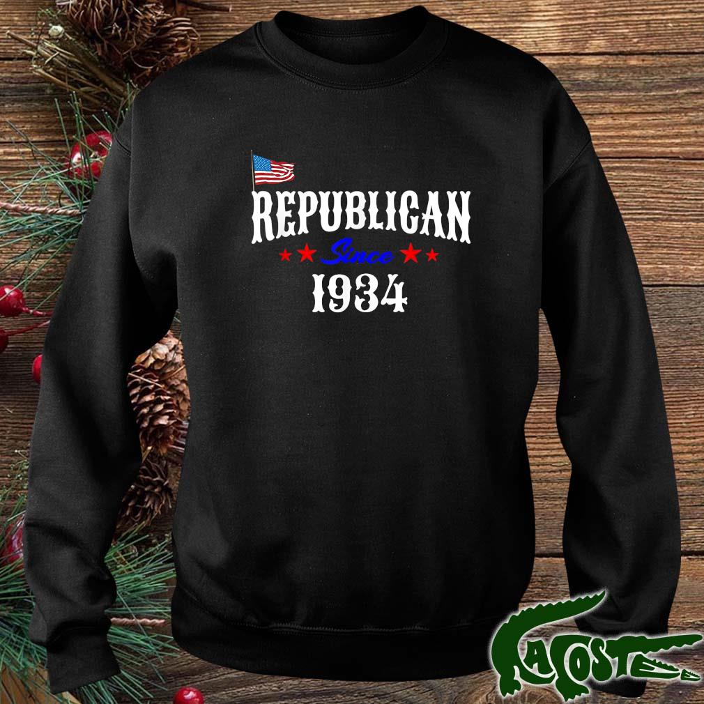 Republican Since 1934 Born Patriotic Usa Flag Birthday Shirt sweater
