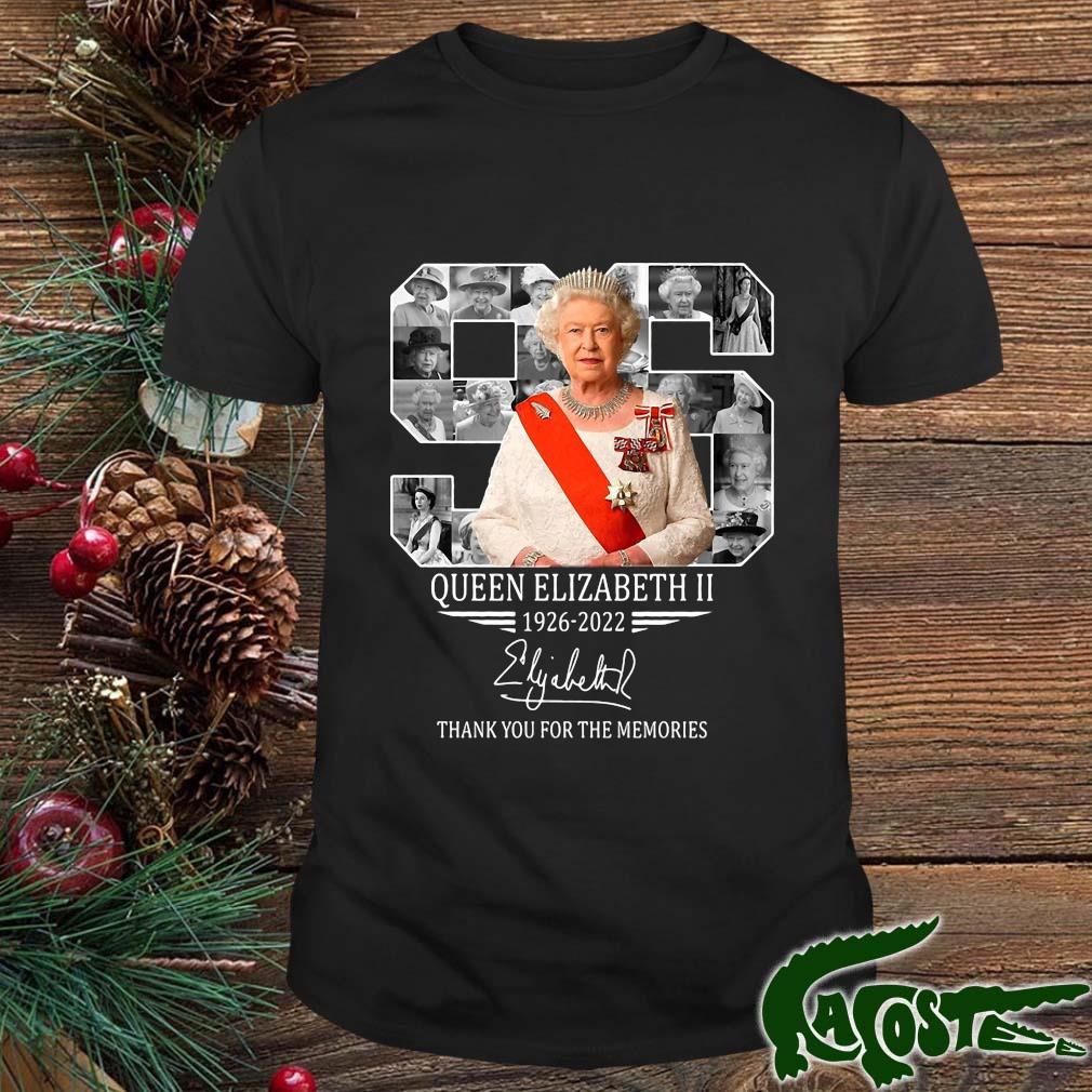 Rip Queen Elizabeth 96 Years Tribute The Queen Rest In Peace Signature Thank You Shirt
