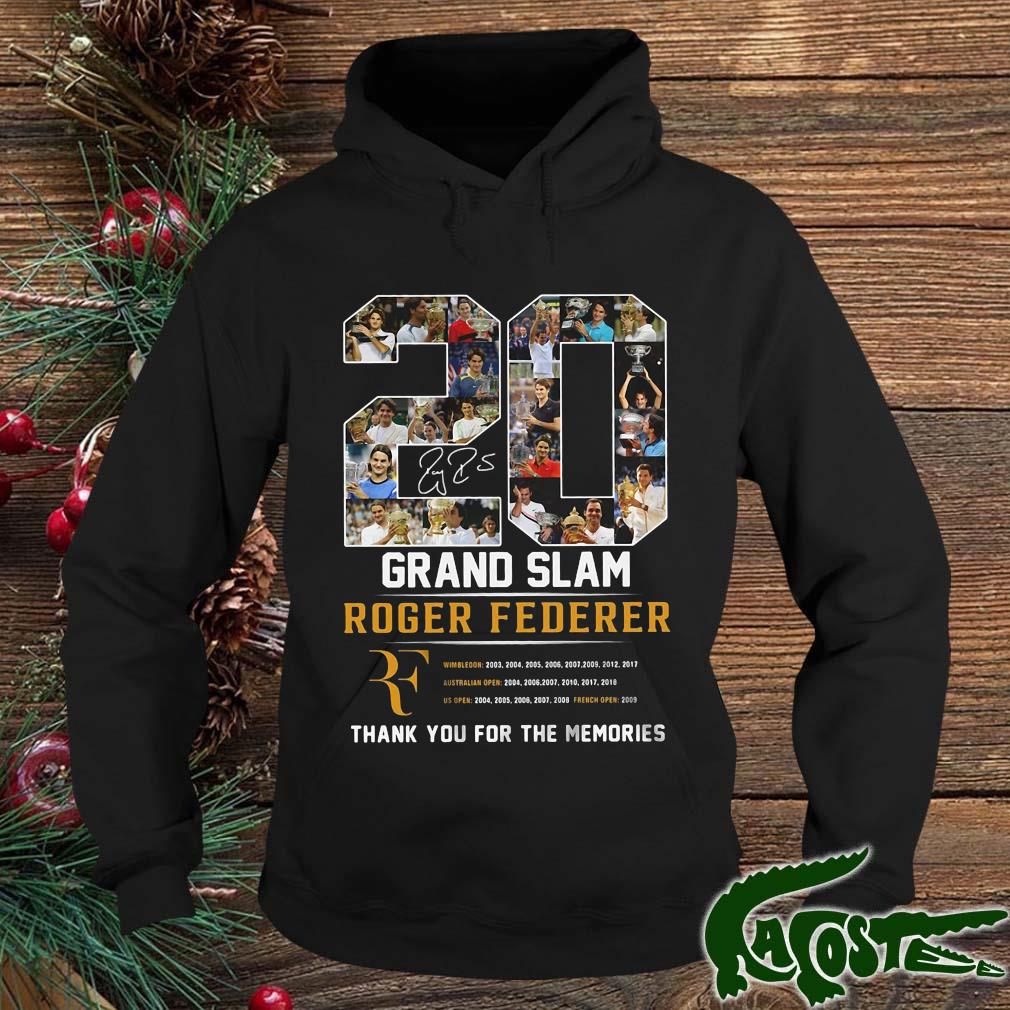Roger Federer 20 Grand Slam Signature Thank You For The Memories 2022 Shirt hoodie