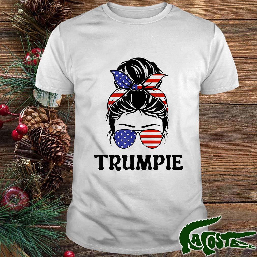 Trumpie Anti Biden Patriotic Us Flag Messy Bun 2022 Shirt