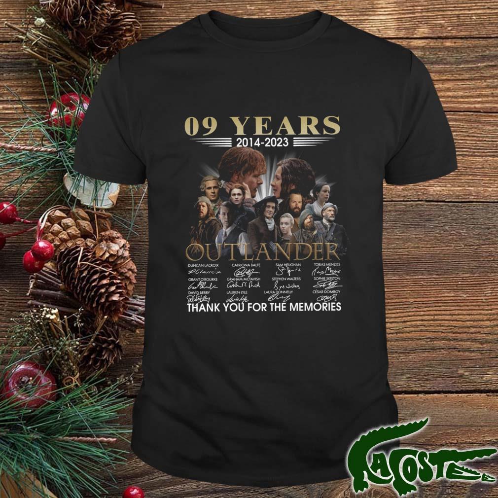 09 Years 2014 2023 Outlander Thank You For The Memories Signatures Shirt