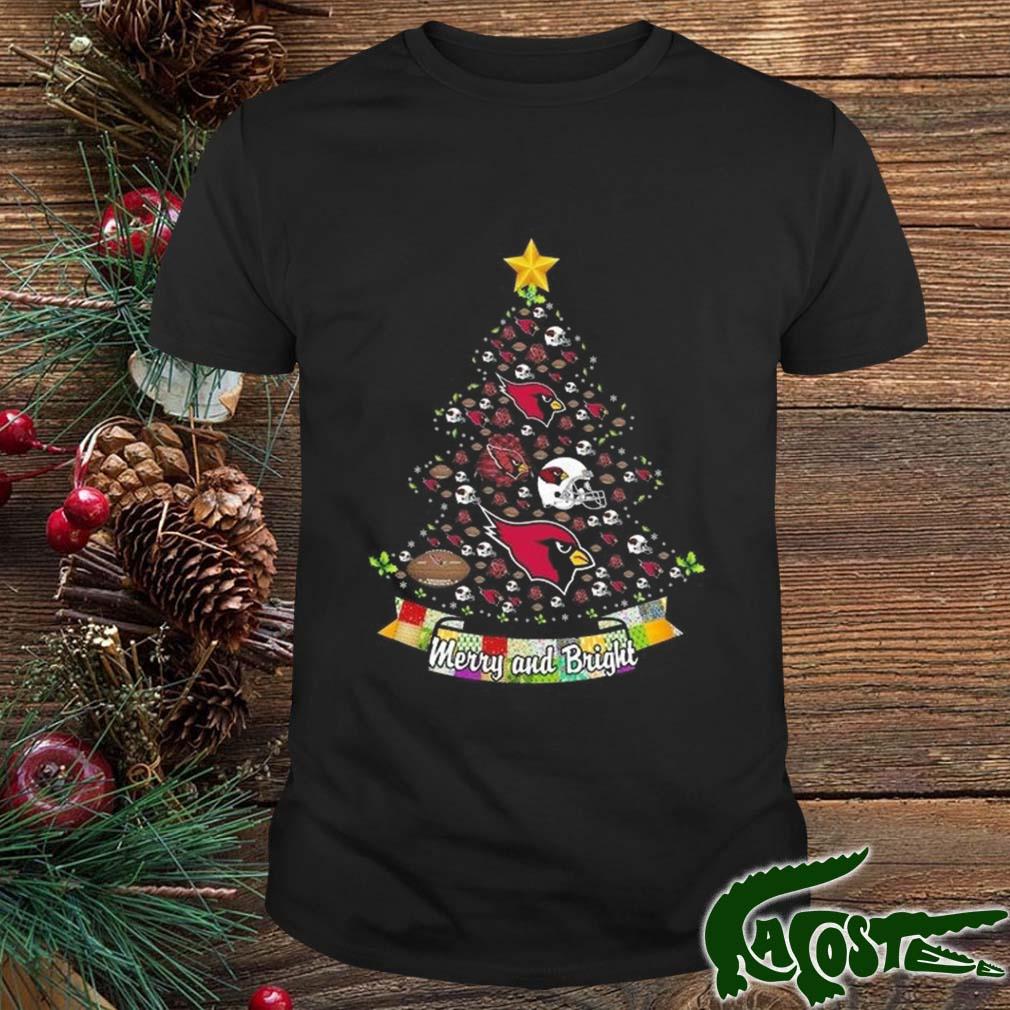 Merry And Bright Arizona Cardinals Nfl Christmas Tree 2022 Shirt