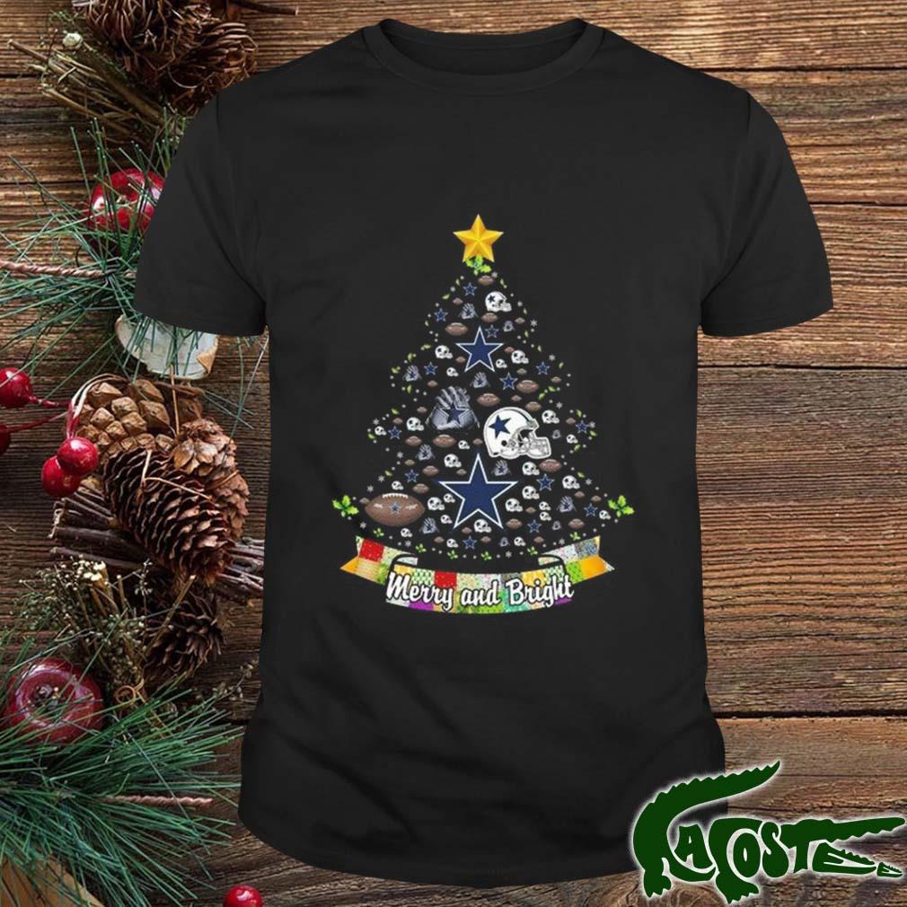 Merry And Bright Dallas Cowboys Nfl Christmas Tree 2022 Shirt