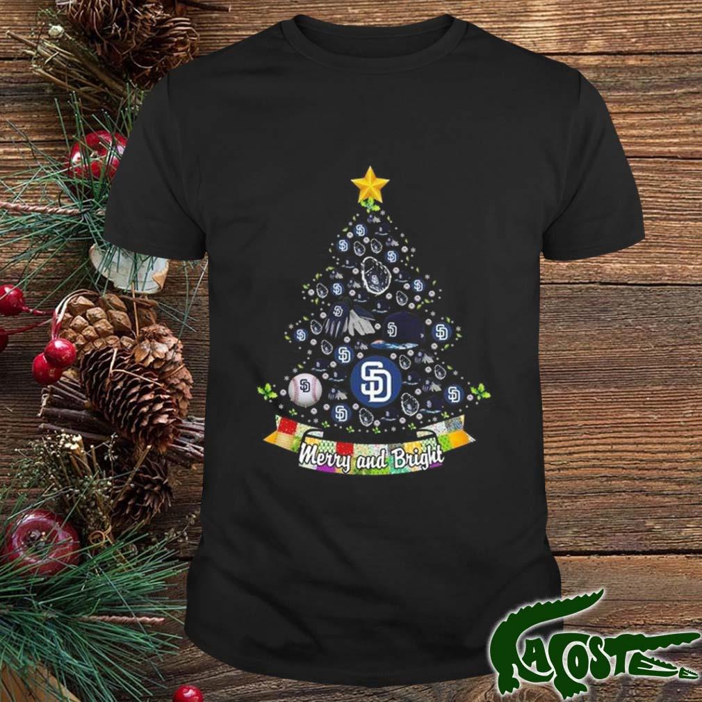 Merry And Bright San Diego Padres Mlb Christmas Tree 2022 Shirt