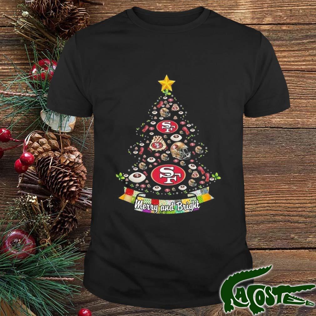 Merry And Bright San Francisco 49ers Nfl Christmas Tree 2022 Shirt