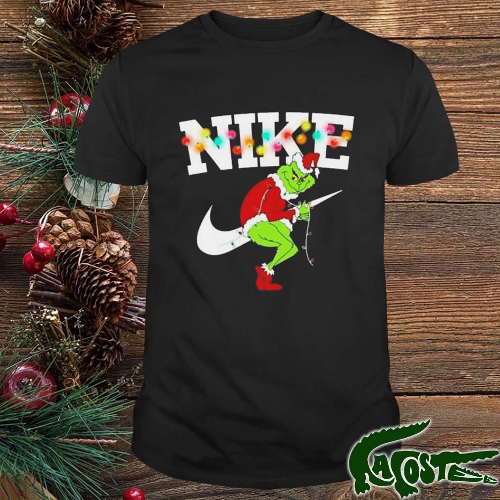 Santa Grinch Nike Light Merry Christmas 2022 Shirt