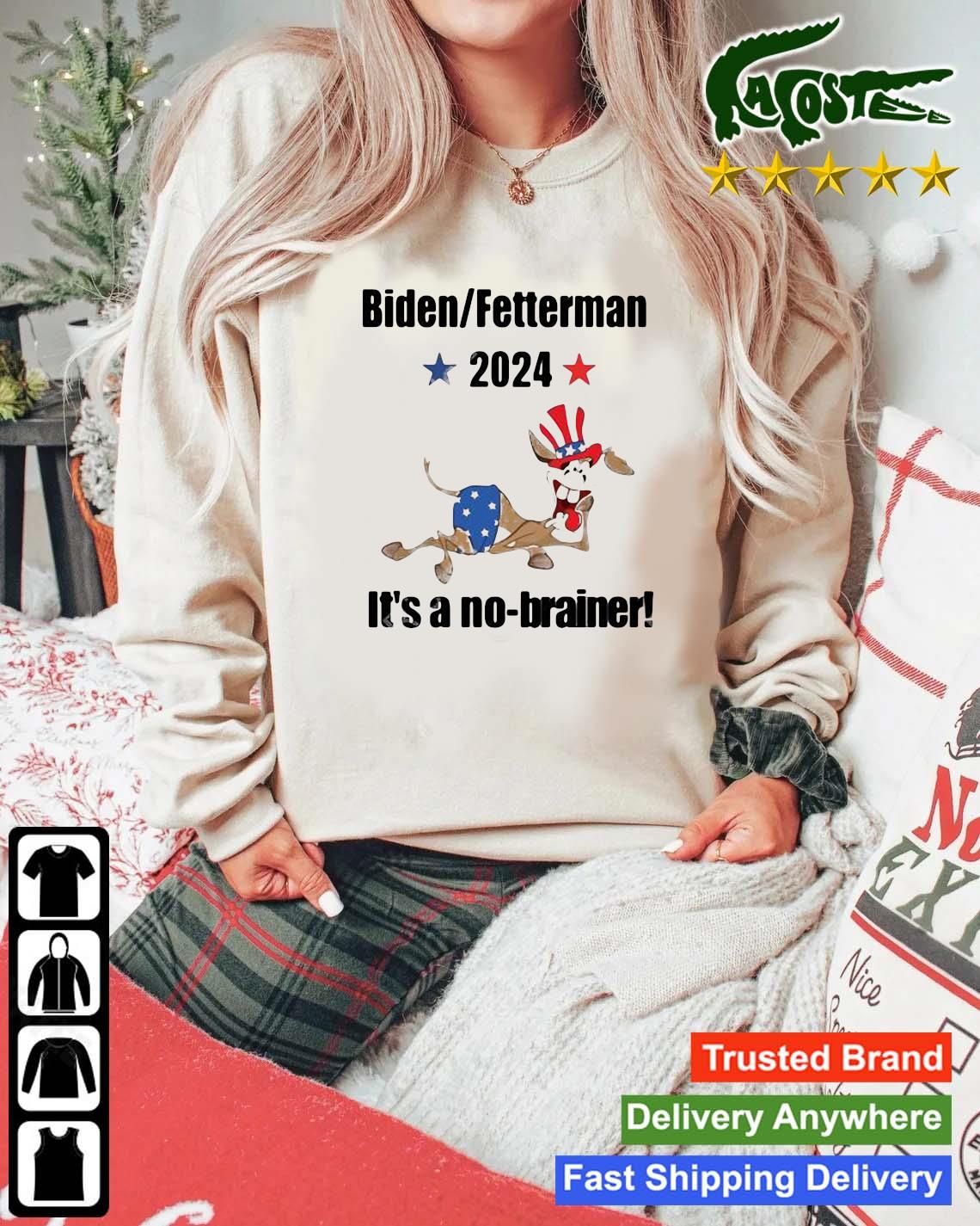 Biden Fetterman 2024 It's A No-brainer Donkey Sweats Mockup Sweater