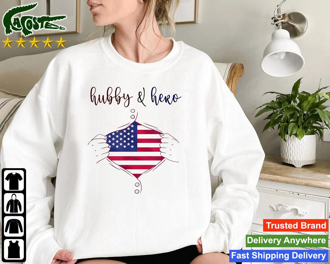 Blood Inside American Flag Usa Hubby & Hero Sweatshirt