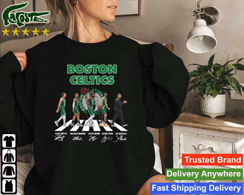 Boston Celtics Blake Griffin Malcolm Brogdon Jaylen Brown Jayson Tatum And Joe Mazzulla Abbey Road Signatures Sweatshirt