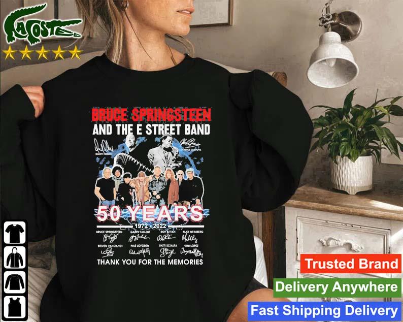 Bruce Springsteen And The E Street Band 50 Years 1972-2022 Thank You For The Memories Signatures Sweatshirt