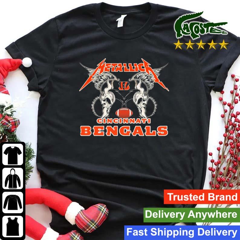 Nfl Cincinnati Bengals Logo Black Metallica Wings Sweats Shirt