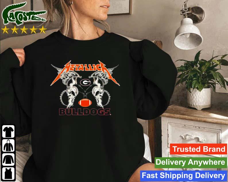Nfl Georgia Bulldogs Logo Black Metallica Wings Sweatshirt