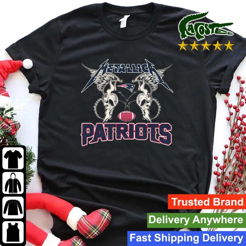 Nfl New England Patriots Logo Black Metallica Wings Sweats Shirt