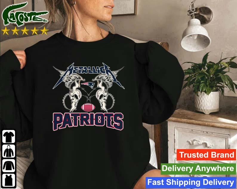 Nfl New England Patriots Logo Black Metallica Wings Sweatshirt
