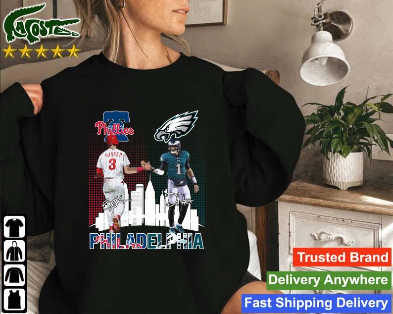 Philadelphia Sports Philadelphia Phillies And Philadelphia Eagles Signatures Sweatshirt