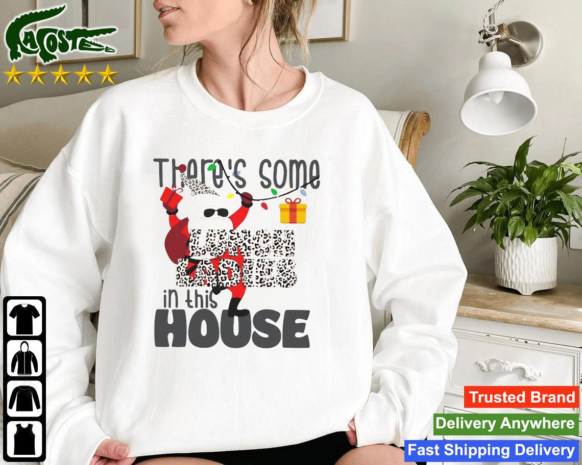 Santa Claus Leopard There's Some Lunch Ladies In This House Merry Christmas Sweatshirt