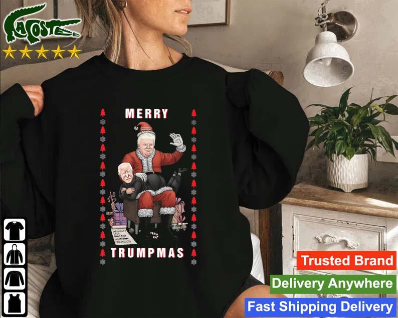 Santa Trump Slap Biden Merry Trumpmas Christmas Sweatshirt