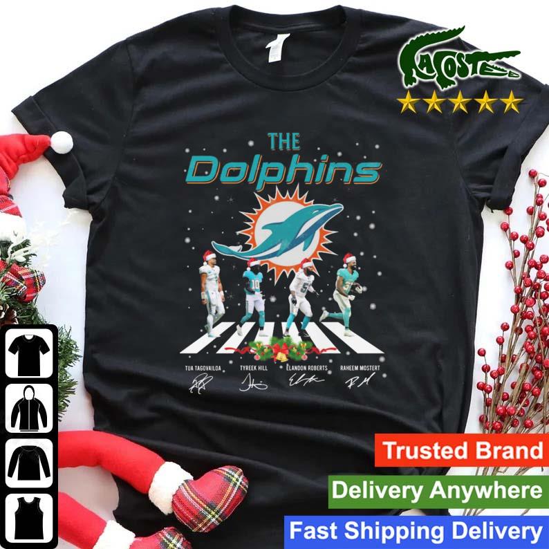 The Miami Dolphins Abbey Road Signatures 2022 Merry Christmas Sweats Shirt