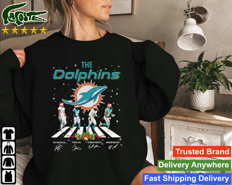 The Miami Dolphins Abbey Road Signatures 2022 Merry Christmas Sweatshirt