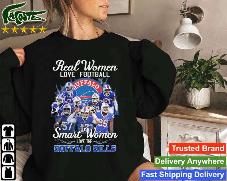 2022 Real Women Love Football Smart Women Love The Buffalo Bills Signatures Sweatshirt