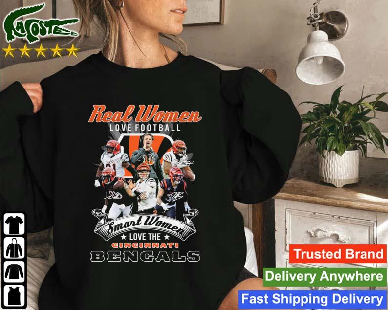 2022 Real Women Love Football Smart Women Love The Cincinnati Bengals Signatures Sweatshirt