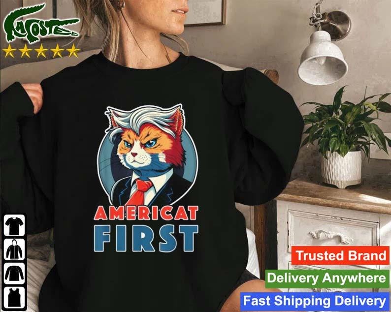 Americat First Patriotic America Cat President Sweatshirt