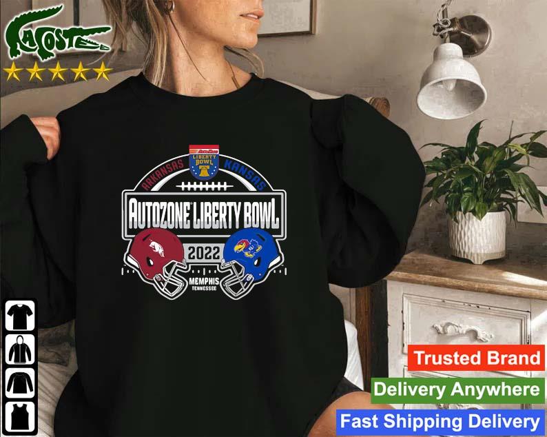 Arkansas Razorbacks Vs. Kansas Jayhawks 2022 Autozone Liberty Bowl Matchup Sweatshirt