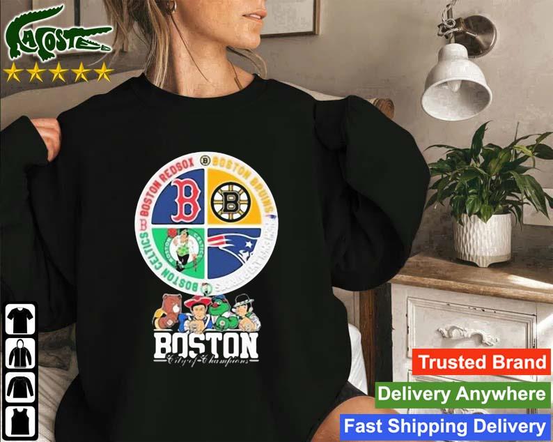 Boston Sport Teams Mascots Boston City Of Champions Logo Sweatshirt