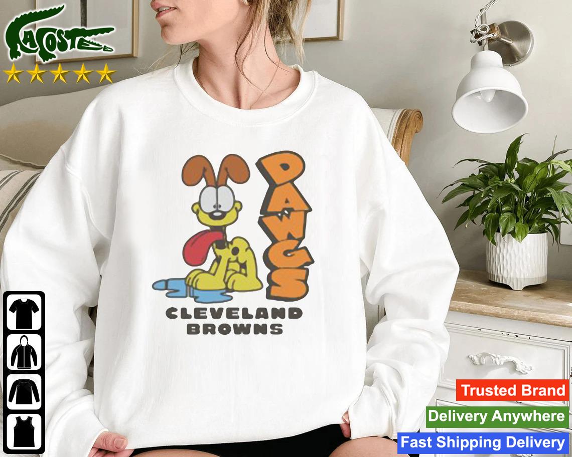 Cleveland Browns X Garfield Odie Gray Unisex By Homage Sweatshirt