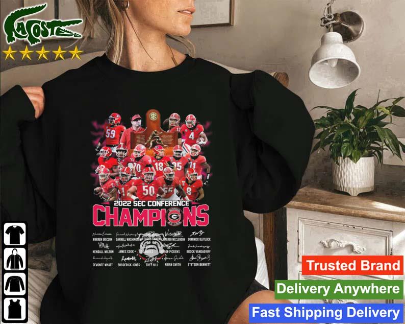 Georgia Bulldogs 2022 Sec Conference Champions Signatures Sweatshirt