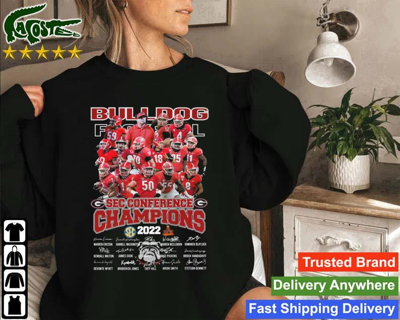 Georgia Bulldogs Football Sec Conference Champions 2022 Signatures Sweatshirt