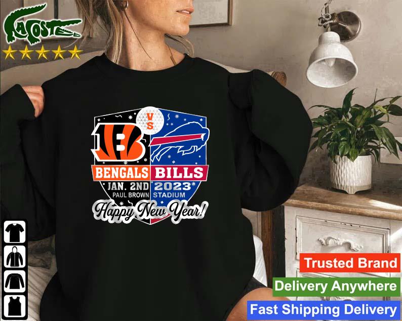 Official Cincinnati Bengals Vs Buffalo Bills Jan 2nd 2023 Paul Brown Stadium Happy New Year Sweatshirt